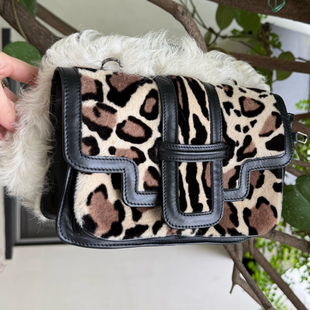 Jamin Puech Leopard Print and Black Women's clutch